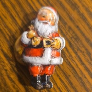 Vintage Plastic Festive Santa Claus Brooch